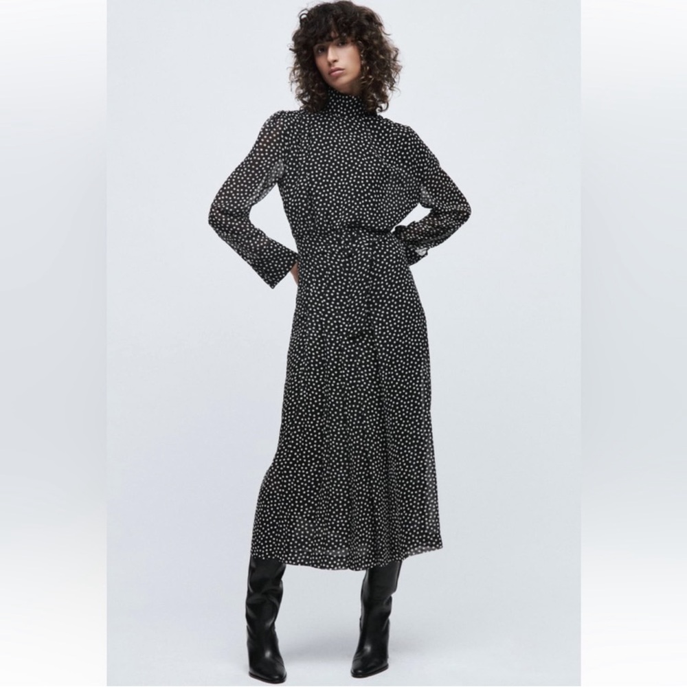 ZARA POLKA DOT PRINT DRESS